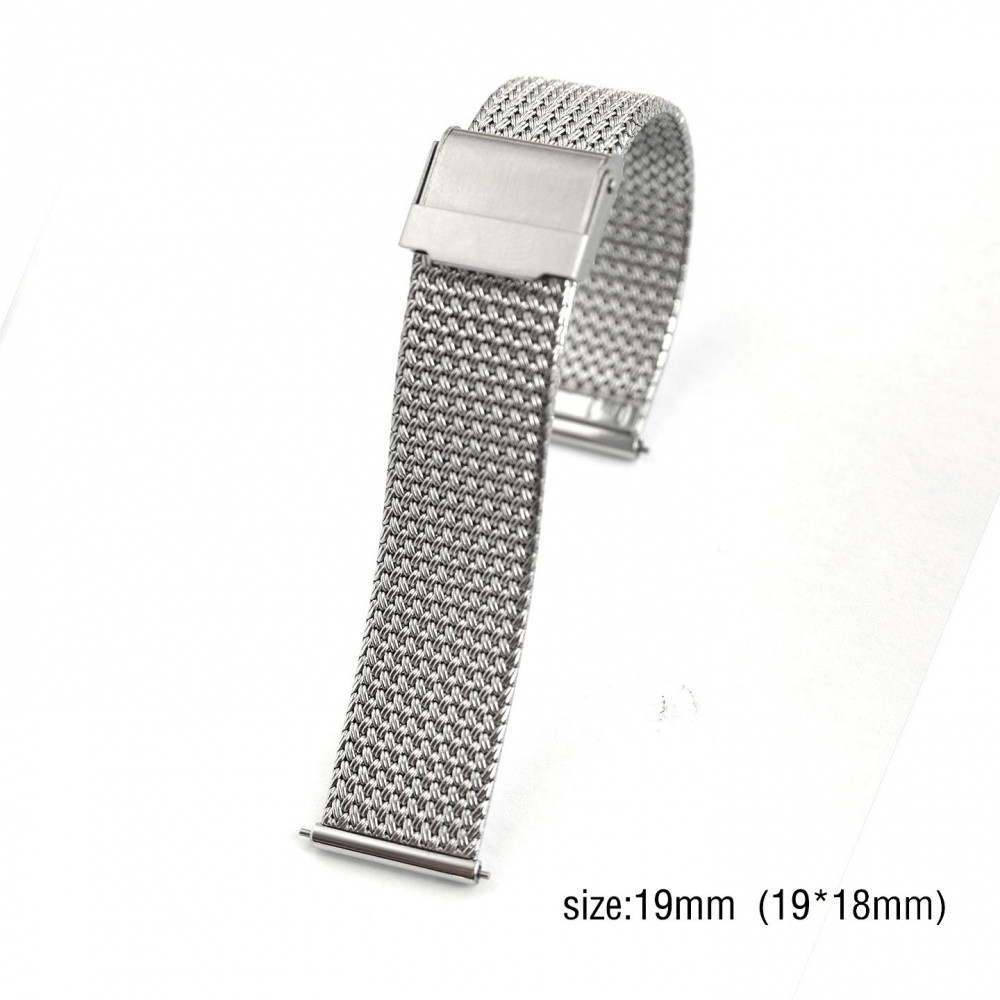18mm19mm20mm Quick Release Retro Thin Double-Line Herringbone Pattern Braided Chain Strap Mesh Strap