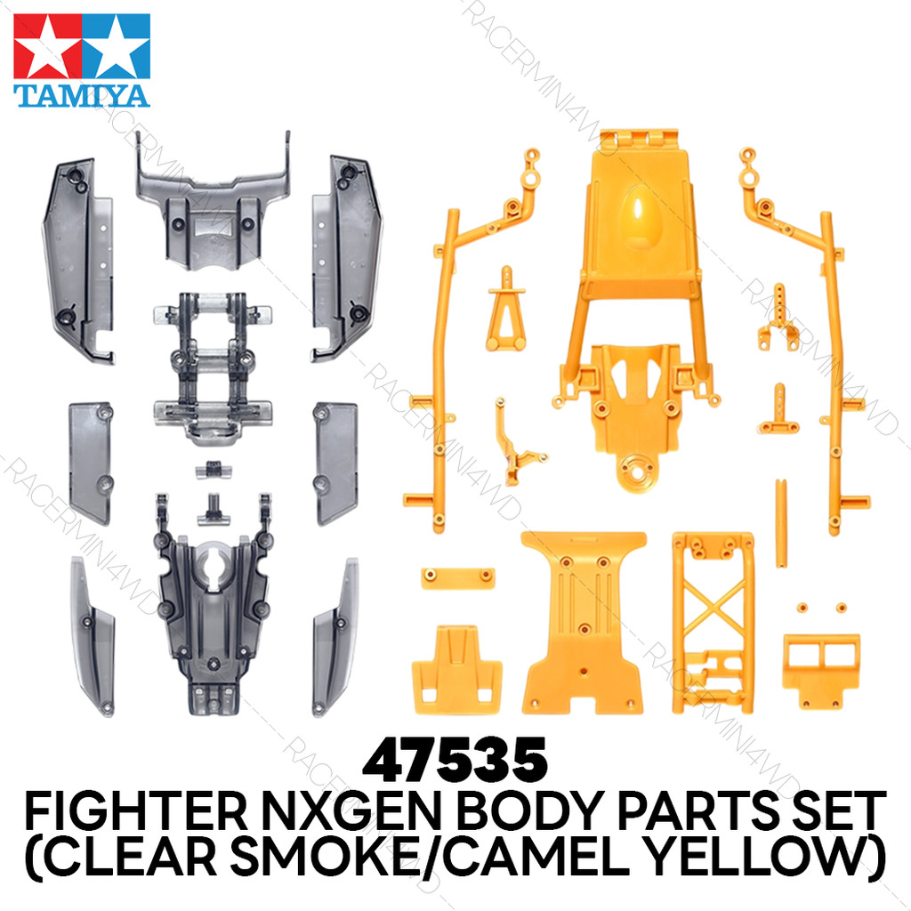 TAMIYA 47535 Fighter NXGEN Body Parts Set (Clear Smoke/Camel Yellow)