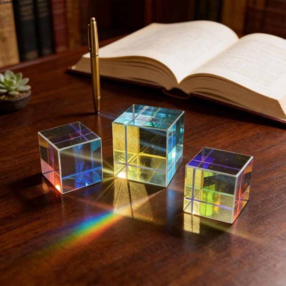 JUNMPERRD Magic Prism Cube, 15/20 มม.สี Cube Prism, Mini Optical ของเล่นเพื่อการศึกษาฟิสิกส์ของเล่นก