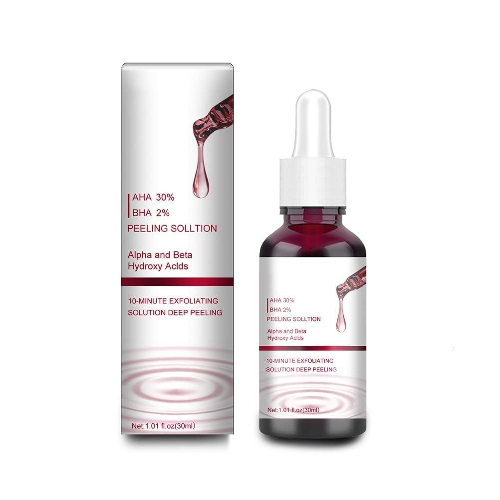 Peeling Solution,AHA 30% + BHA 2% Peeling Solution Fruit Acid Essence Liquid Exfoliating Pores Shrin