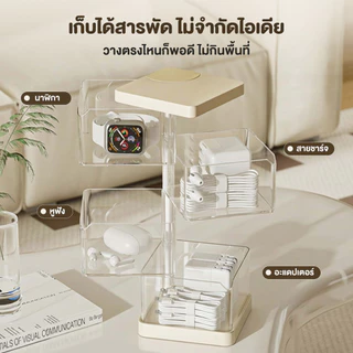 【Hillee ของแท้】กล่องใส่ปากกาอะคริลิคใส กล่องเก็บสายเคเบิล แบบหมุน ที่เก็บเครื่องสำอาง การจัดเก็บแบบอเนกประสงค์