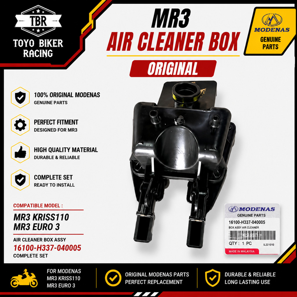 Modenas MR3 Kris110 MR3 Euro 3 กล่องทําความสะอาดอากาศ Assy 16100-H337-040005 เคสกรอง Kotak Angin ครบ