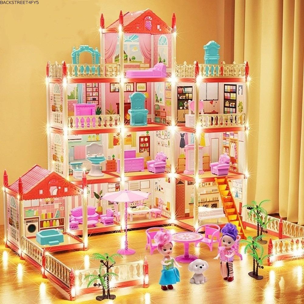 BACKSTAGEEET4FC3 Villa Princess Castle, Assembly Building Big Villas Dream DollHouse Castle, Assembl