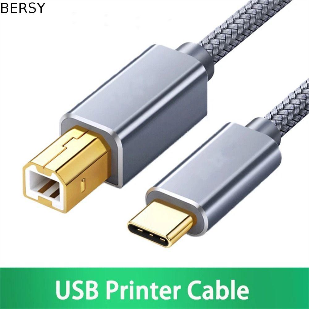 BERSY USB C ถึง USB B สาย Controlle สาย 0.5 M/1 M/1.5 M/2 M USB2.0 หญิง USB B 2.0 480Mbps เคเบิลข้อม