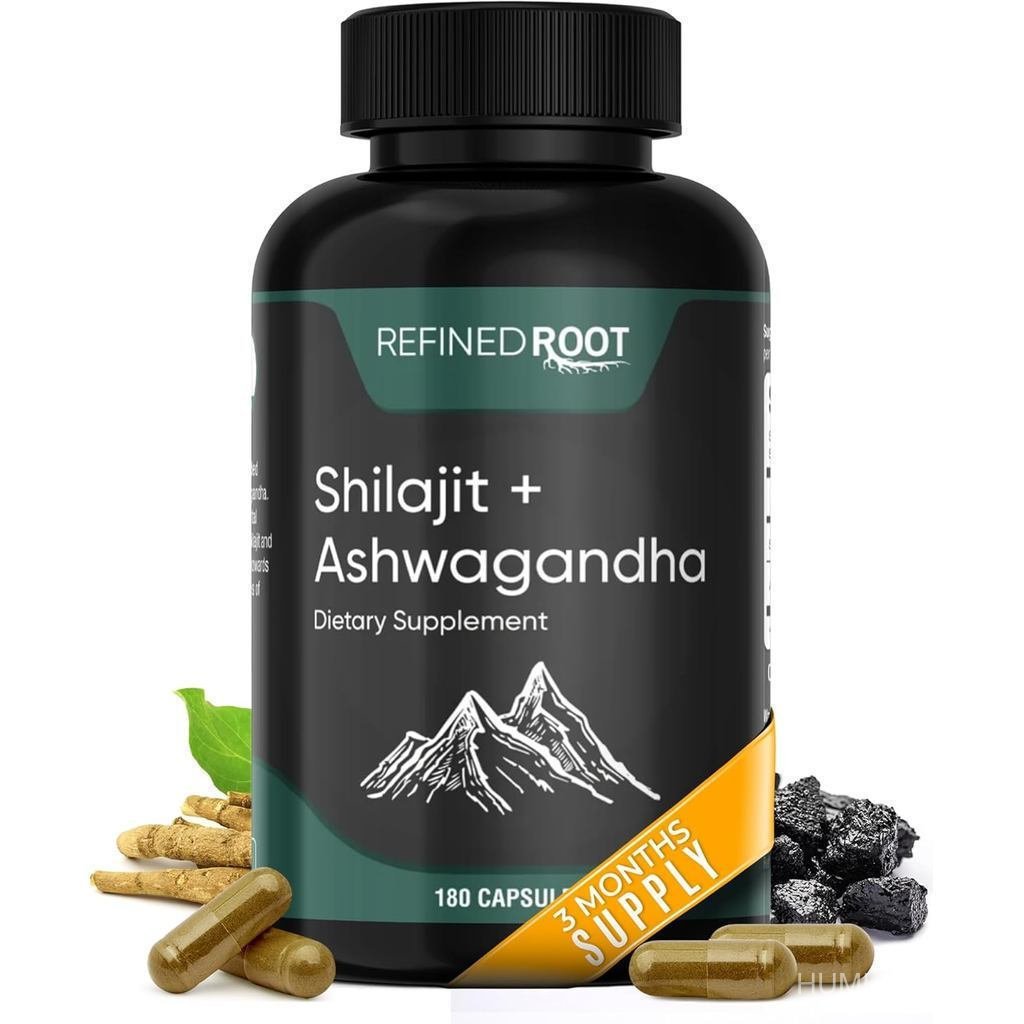 ShilajitforMen1000mg&Ashwagandhas500mg(180Capsules)-(20%FulvicAcid)-ShilajitforWomen GRBR H1RQ