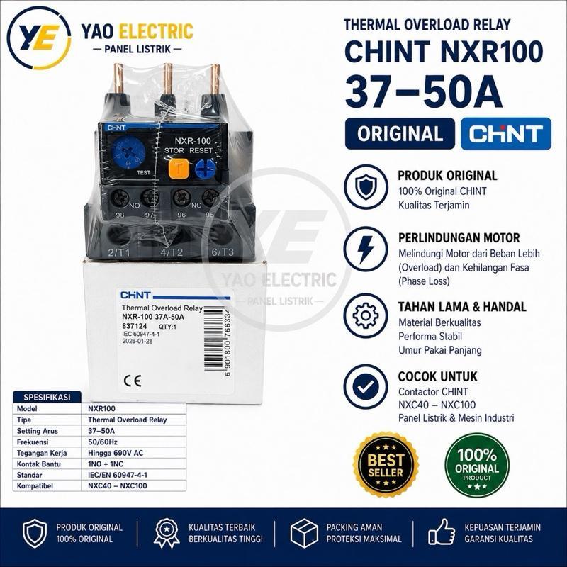 CHINT รีเลย์โอเวอร์โหลดความร้อน NXR100 37-50A สําหรับคอนแทค NXC40-NXC100 ดั้งเดิมคุณภาพดีที่สุด
