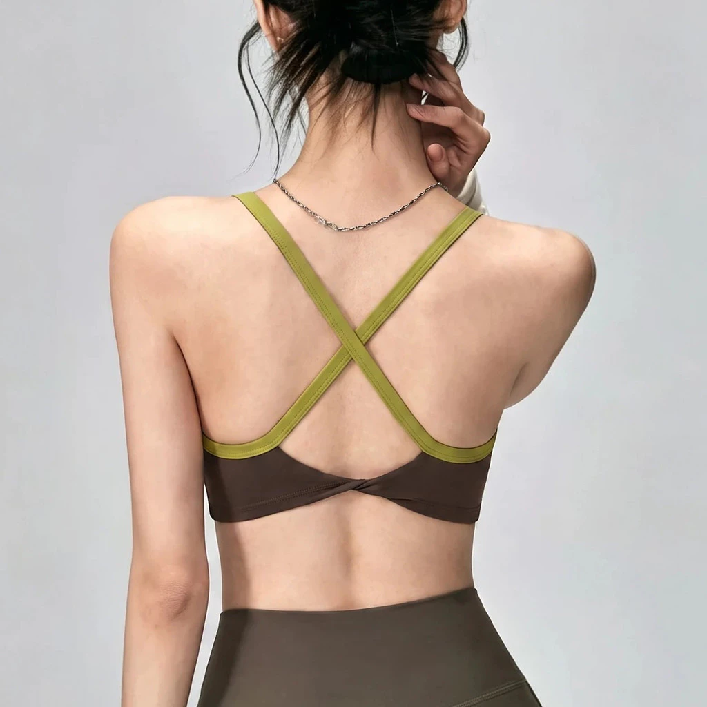 【Sportsangel 】สปอร์ตบรากันกระแทก แบบ knot cross beauty back สำหรับโยคะและยิม