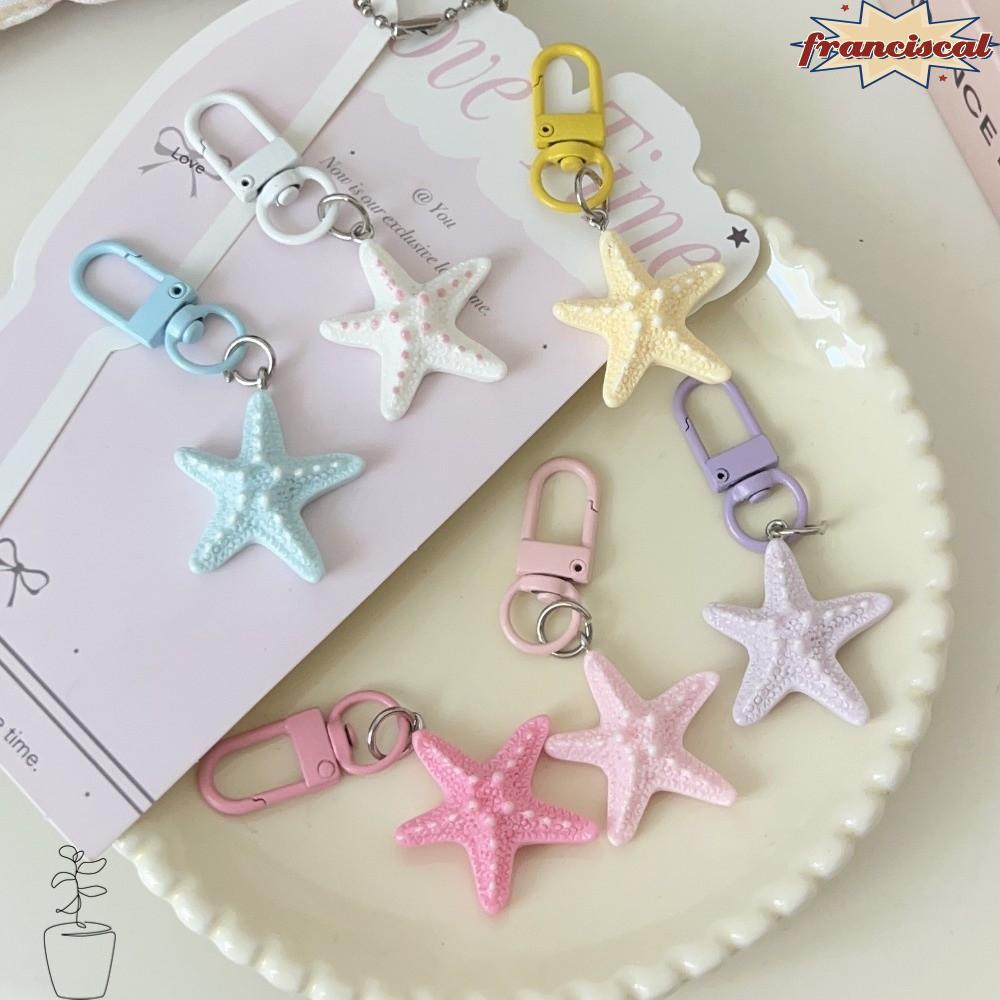 FRANCISCAL Sweet Bag Charm, Mini Size Jewelry Style Starfish Keychain, Cute Hanging Design|ของขวัญคู