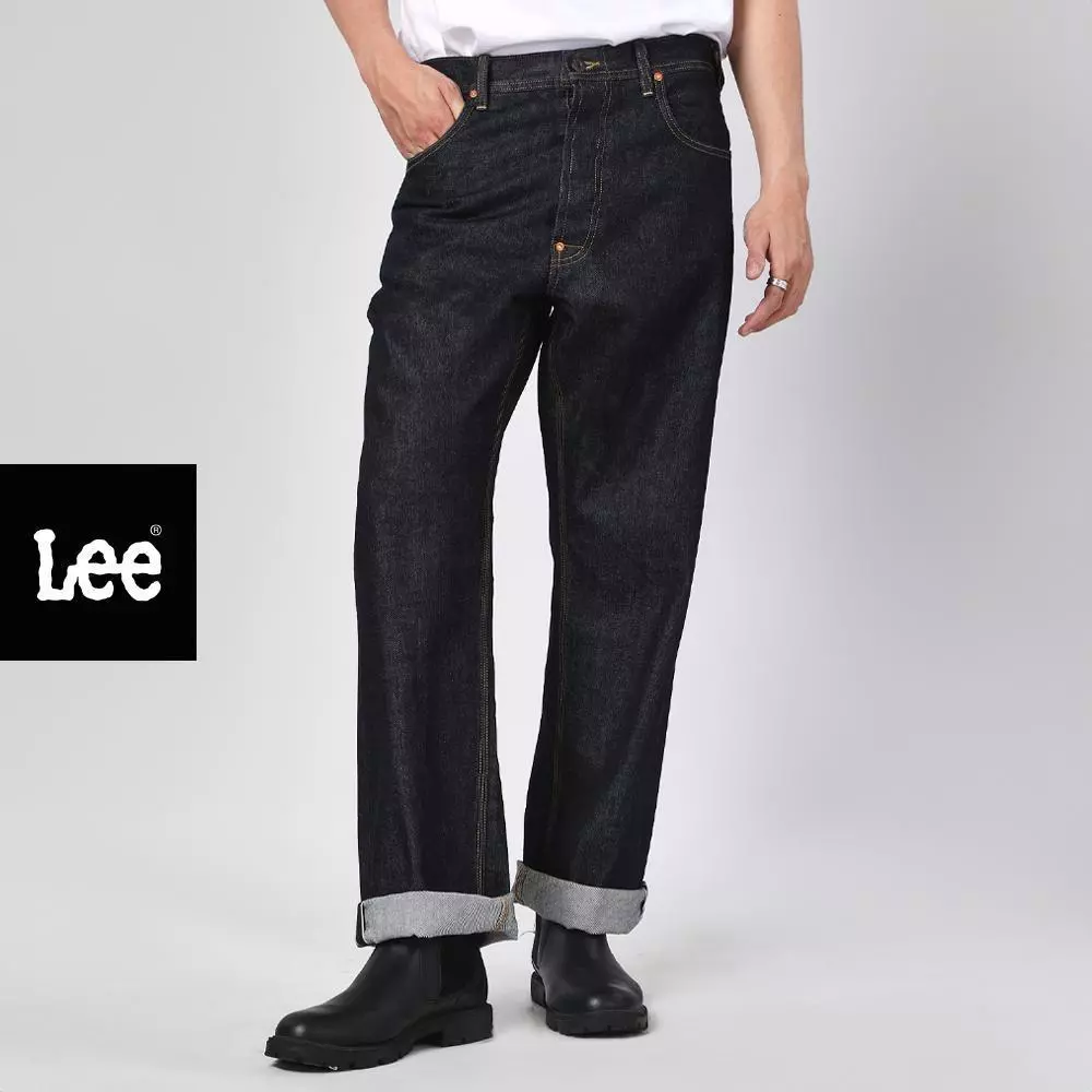 LEE กางเกงยีนส์ (ริมน้ำเงิน)ผู้ชาย คอลเลคชั่น 101 เอวสูง ทรงกระบอก ทรง Retro Straight รุ่น LE S226MRETN24 สียีนส์เข้ม
