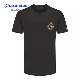 Decathlon Men’S Surfing UV Protection T-Shirt เสื้อยืดโต้คลื่นป้องกันรังสียูวีสำหรับผู้ชาย - Black