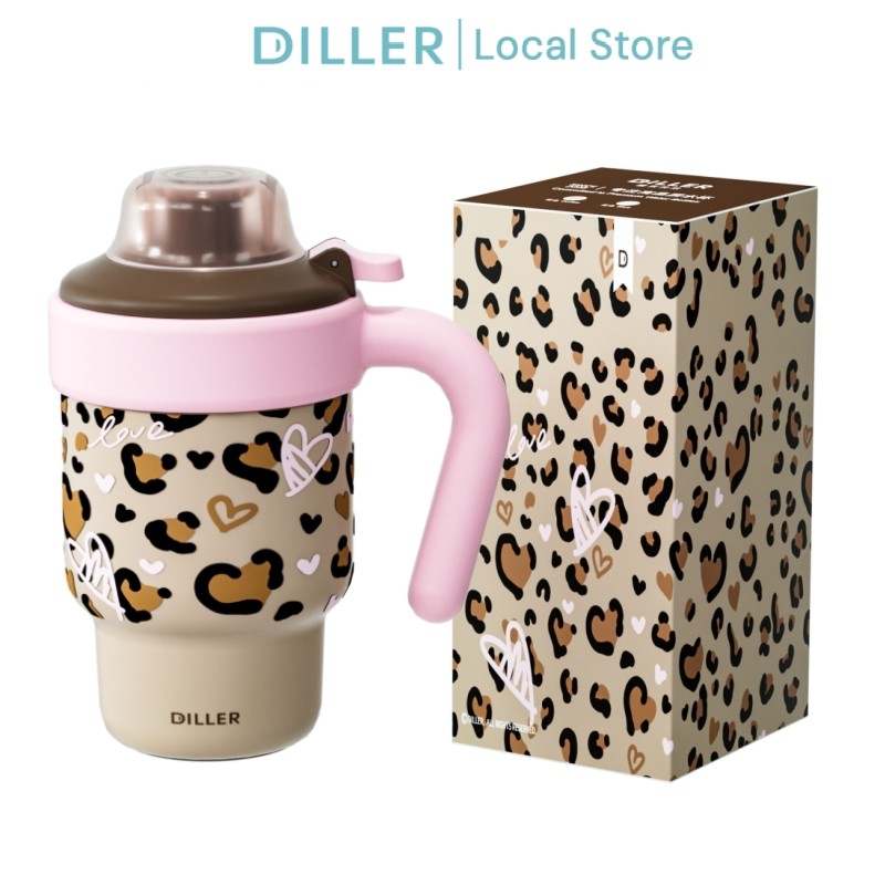 Diller แก้วกาแฟสแตนเลส 316 รุ่น ขนาด 22oz/660ml มีฝาปิด กระบอกสุญญากาศ เก็บอุณหภูมิร้อน-เย็น ทัมเบลอร์ D9544