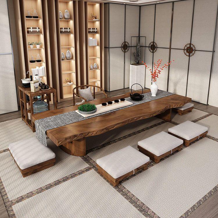 Solid wood tatami tea table and chair set, whole wood tea table, Zen-style tea brewing table, long t
