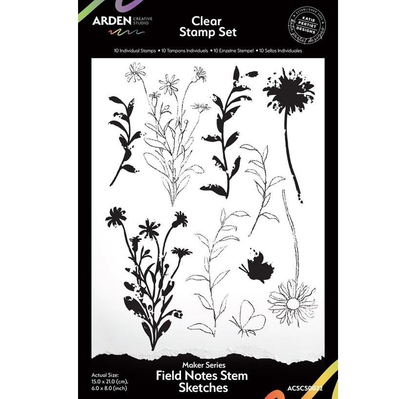 Arden Creative Studio Maker Series Field Notes Stem Sketches ชุดแสตมป์ขนาด 6x8 นิ้ว