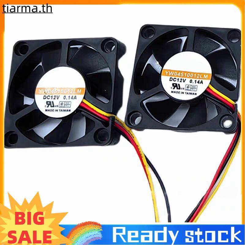 TIARMA พัดลมเพาเวอร์แอมป์รถยนต์ DC 12V 0.14A พัดลม 3 สายสําหรับ YS TECH YW04510012LM 4510 45x45x10mm