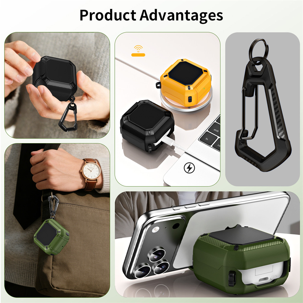 ร้อนสำหรับ Samsung Galaxy Buds 4 Pro ซัมซุงBuds4 Case กรณีปลอกเกราะกันกระแทกที่วางโทรศัพท์ขายึดพร้อมล็อคพวงกุญแจหัวเข็มขัด