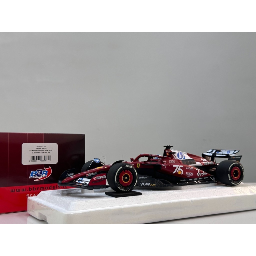 [คลังสินค้าพร้อม] BBR 1/18 Ferrari SF25 Monaco Racing Second F1 Racing Car (16 #) ราคา 1980 P18267C1