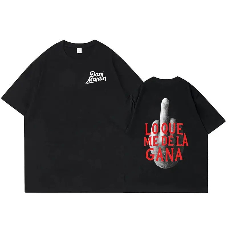 Y2k Dani Martin Lo Que Me De La Gana อัลบั้ม Merch เสื้อยืดแขนสั้นแฟชั่นเสื้อยืดผ้าฝ้ายลําลองหลวม