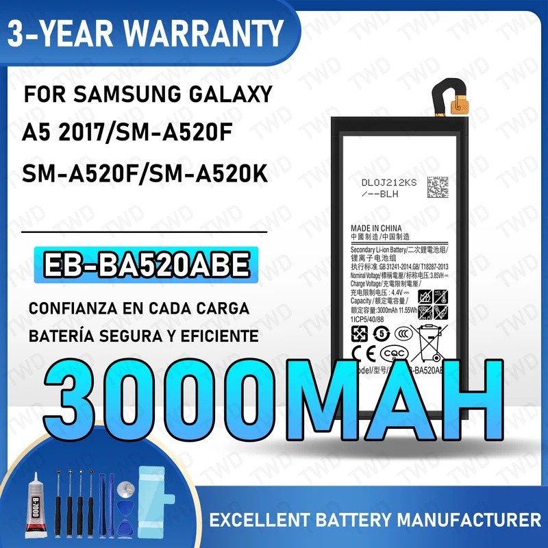 EB-BA520ABE แบตเตอรี่ความจุขนาดใหญ่สําหรับ Samsung Galaxy A5 2017/SM-A520F/SM-A520F/SM-A520K แบตเตอร