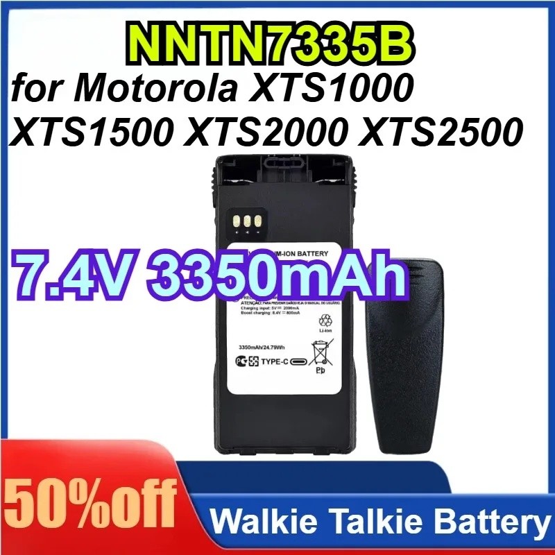 NNTN7335B 7.4V 3350mAh พร้อม Type-C ชาร์จสําหรับ Motorola XTS1000 XTS1500 XTS2000 XTS2500 Walkie-tal