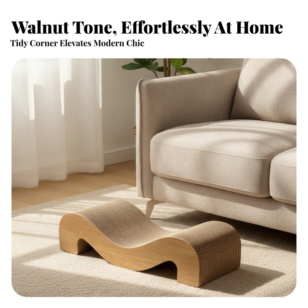 Cat Scratcher Lounge Bed Cozy Cardboard Cat Scratcher ลูกฟูกโค้งสําหรับแมว ห้องนั่งเล่น ห้องนอน