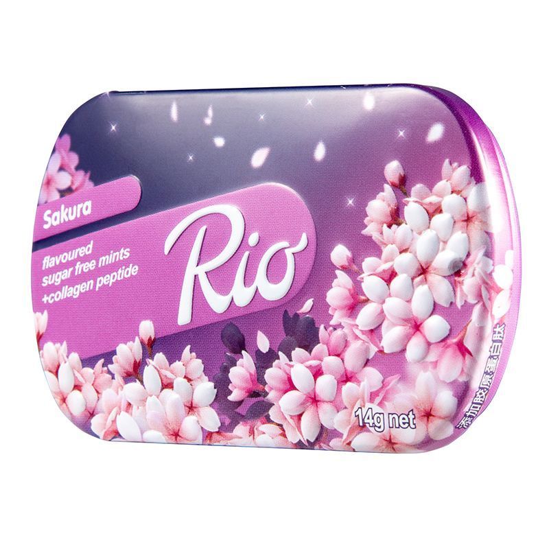 [Rio] ลูกอมจูบปราศจากน้ําตาล Cherry Blossom Limited Gift Girl Fresh Breath Mint Candy รสกุหลาบลูกอมแ