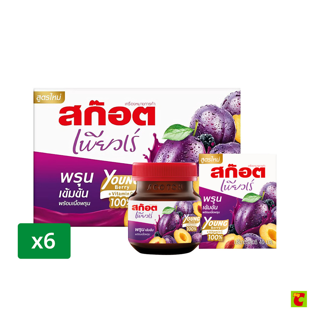 สก๊อต เพียวเร่ พรุน พลัสวิตามินซีและวิตามินอี 40 มล. x 6 ขวด