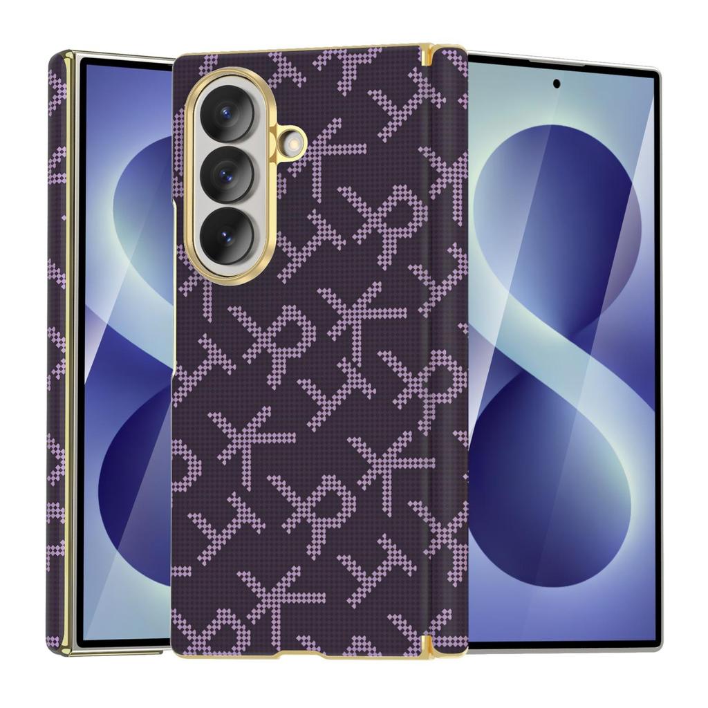 แฟชั่นรูปแบบตาราง Electroplated Gold Edge สําหรับ Samsung Galaxy Z 8 Ultra Z 7 Z พับ 6 Z พับ 5 พรีเม