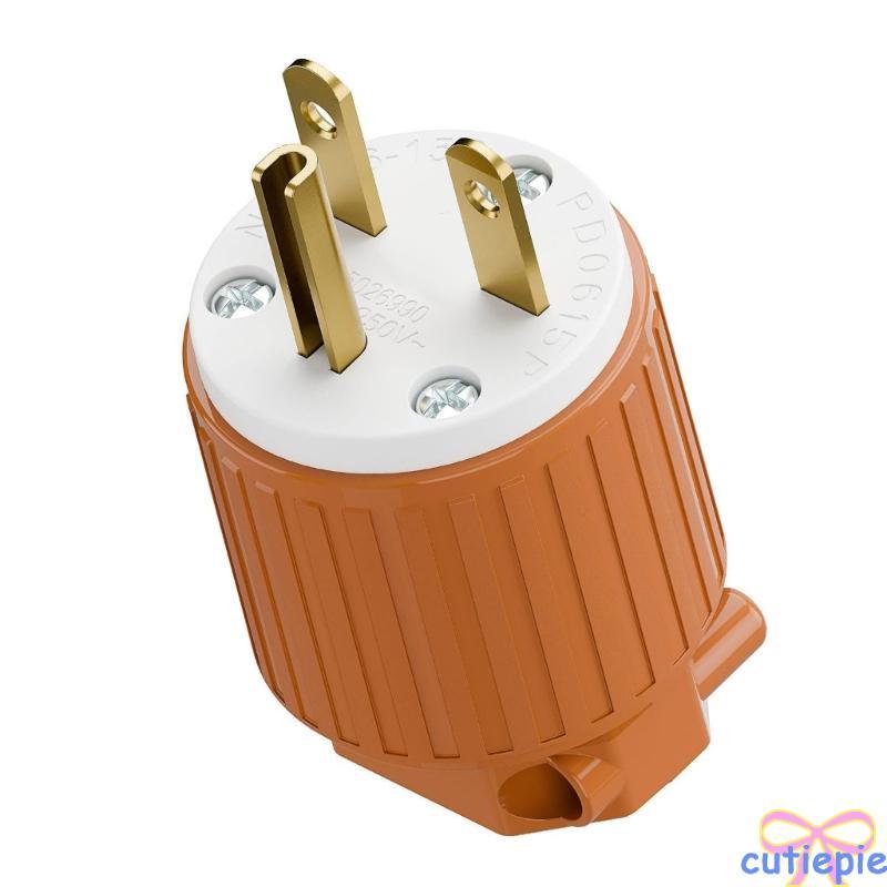 Cutie Heavy Duty 15A 250V NEMA 6 15P สีส้มปลั๊กไฟสีขาวสําหรับเครื่องจักรอุตสาหกรรม
