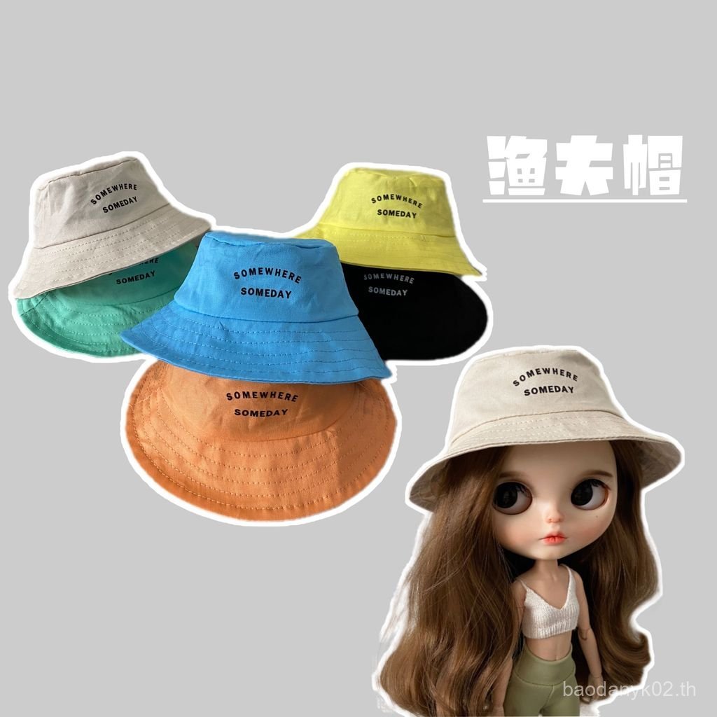 Blythe Little Ragdoll Big Head Dot qbaby Bucket Hat ตุ๊กตาอุปกรณ์เสริมหมวก
