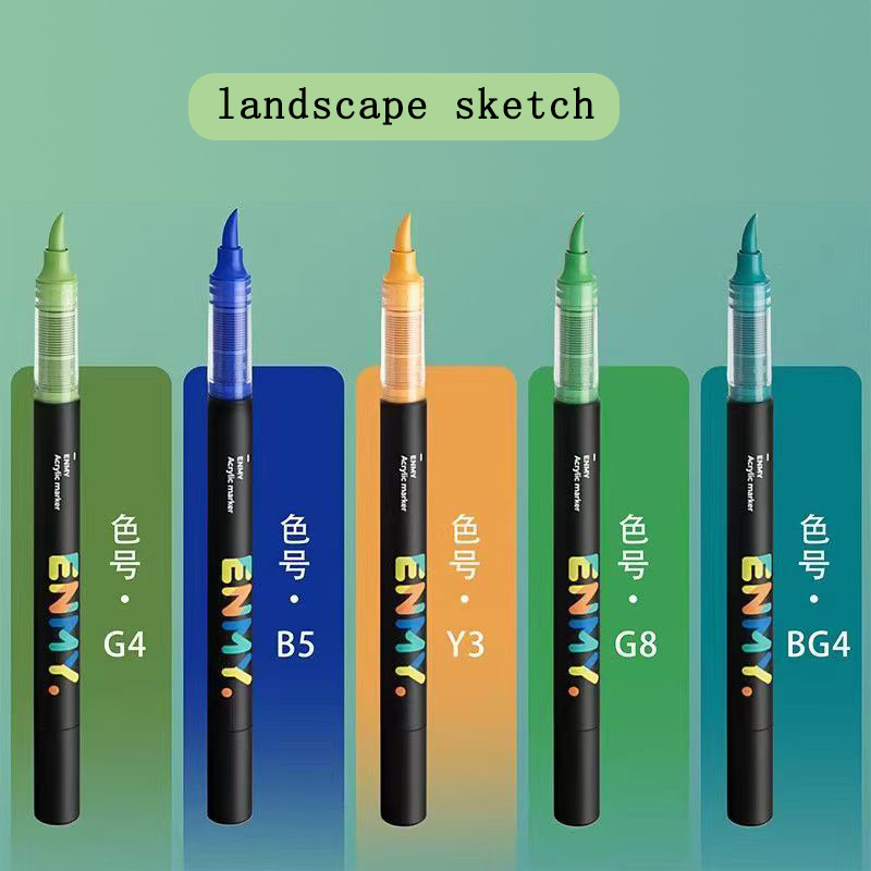 ENMY ปากกามาร์กเกอร์อะคริลิค 3/5 ชิ้นโดยตรง Liquid อะคริลิคสี Markers ปากกาผ้า Maca ผ้าใบ Rock แก้วไ