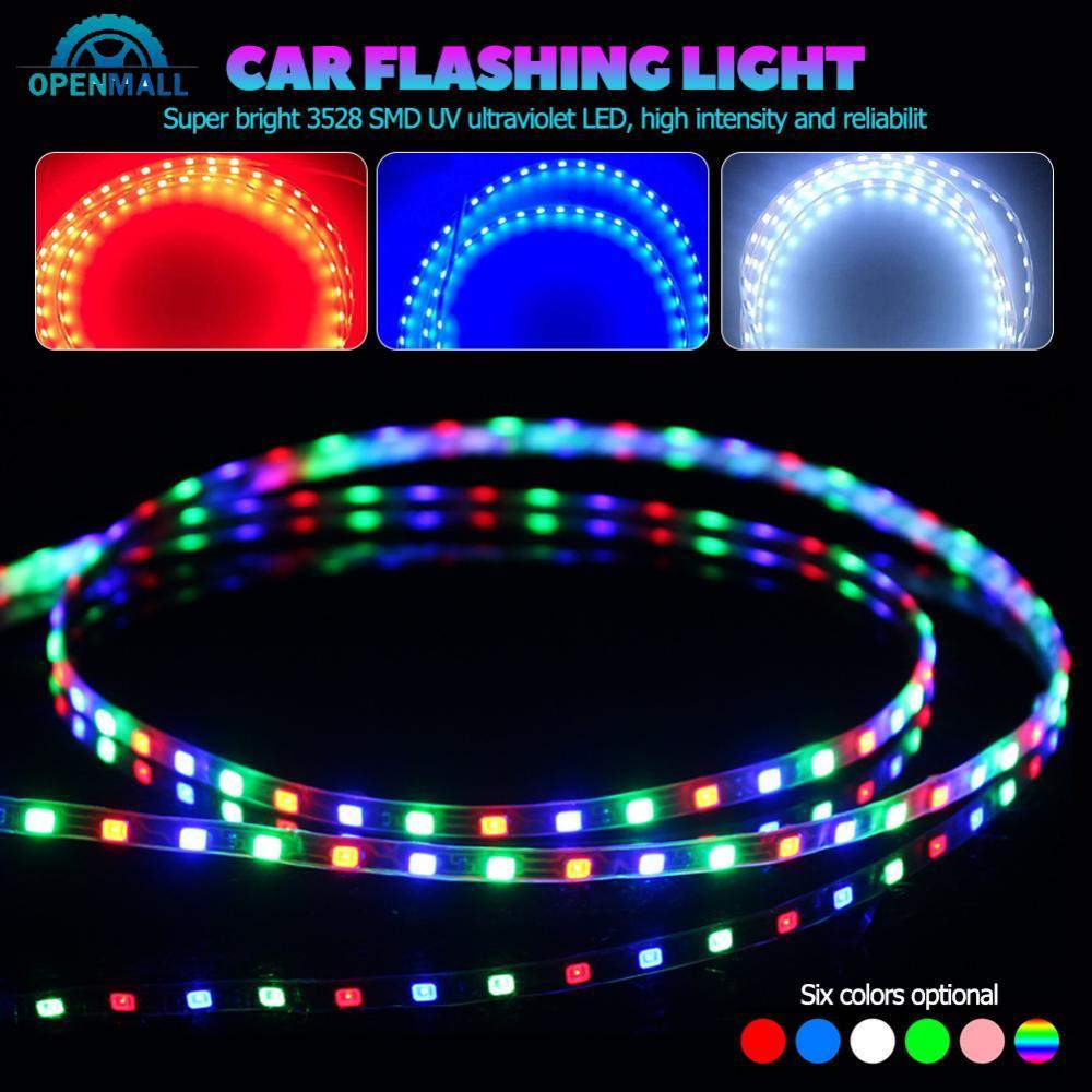 OPENMALL 1 PC 60 ซม.LED Strip Light 60SMD 3528 เทปยืดหยุ่นเชือก Stripe Ray เทปโคมไฟภายในรถบรรยากาศไฟ