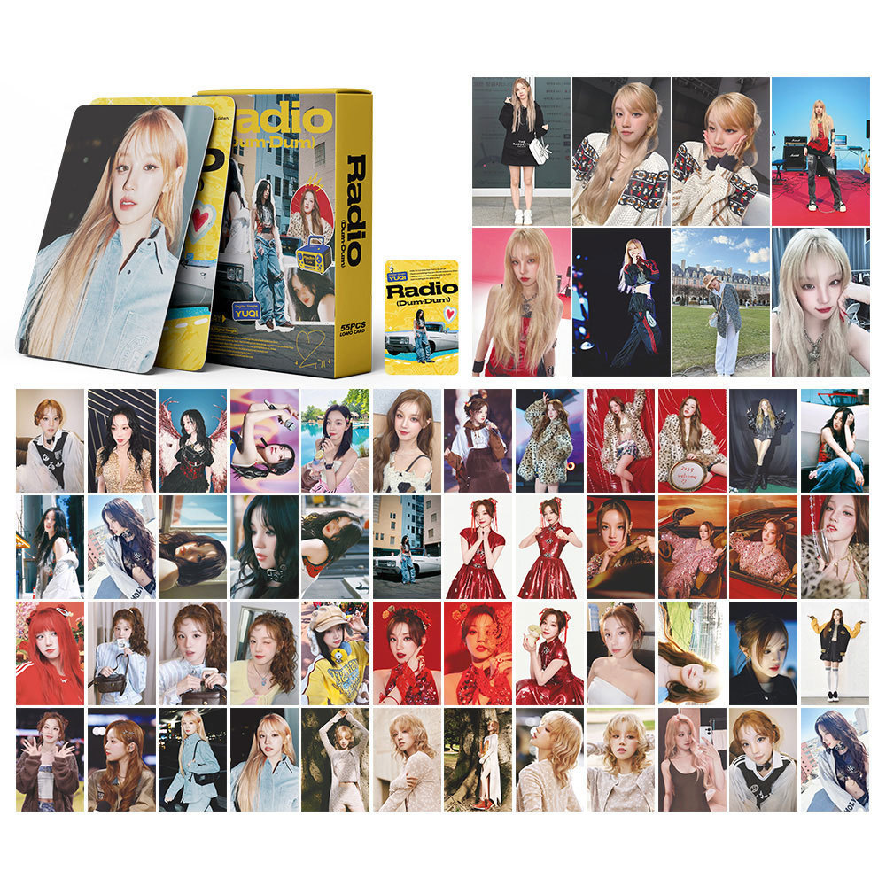 55 YUQI Photocards เพลง YUQI วิทยุเดี่ยวสินค้าสนับสนุน Lomo Card Kpop โปสการ์ด