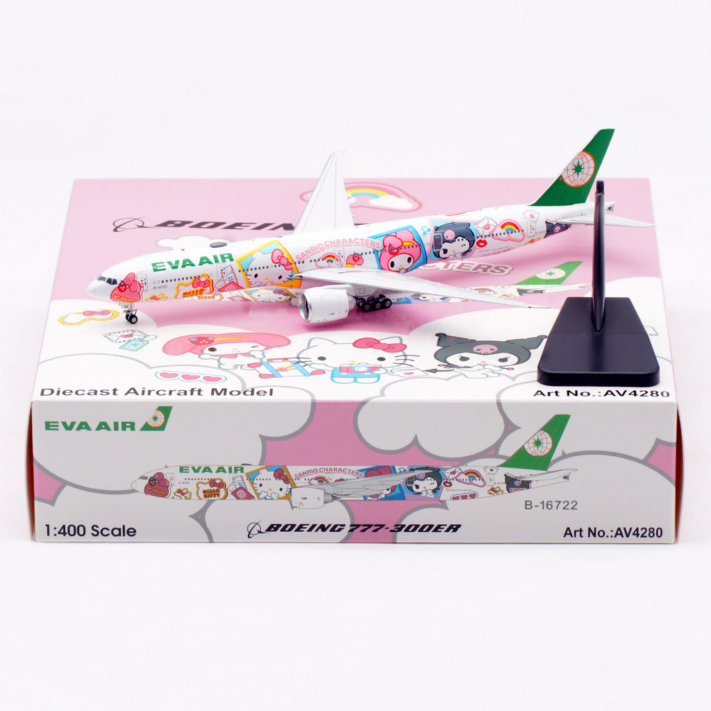 Aviation 1/400 EVA Air Boeing 777-300ER B-16722 Landing Rack ถอดออกได้