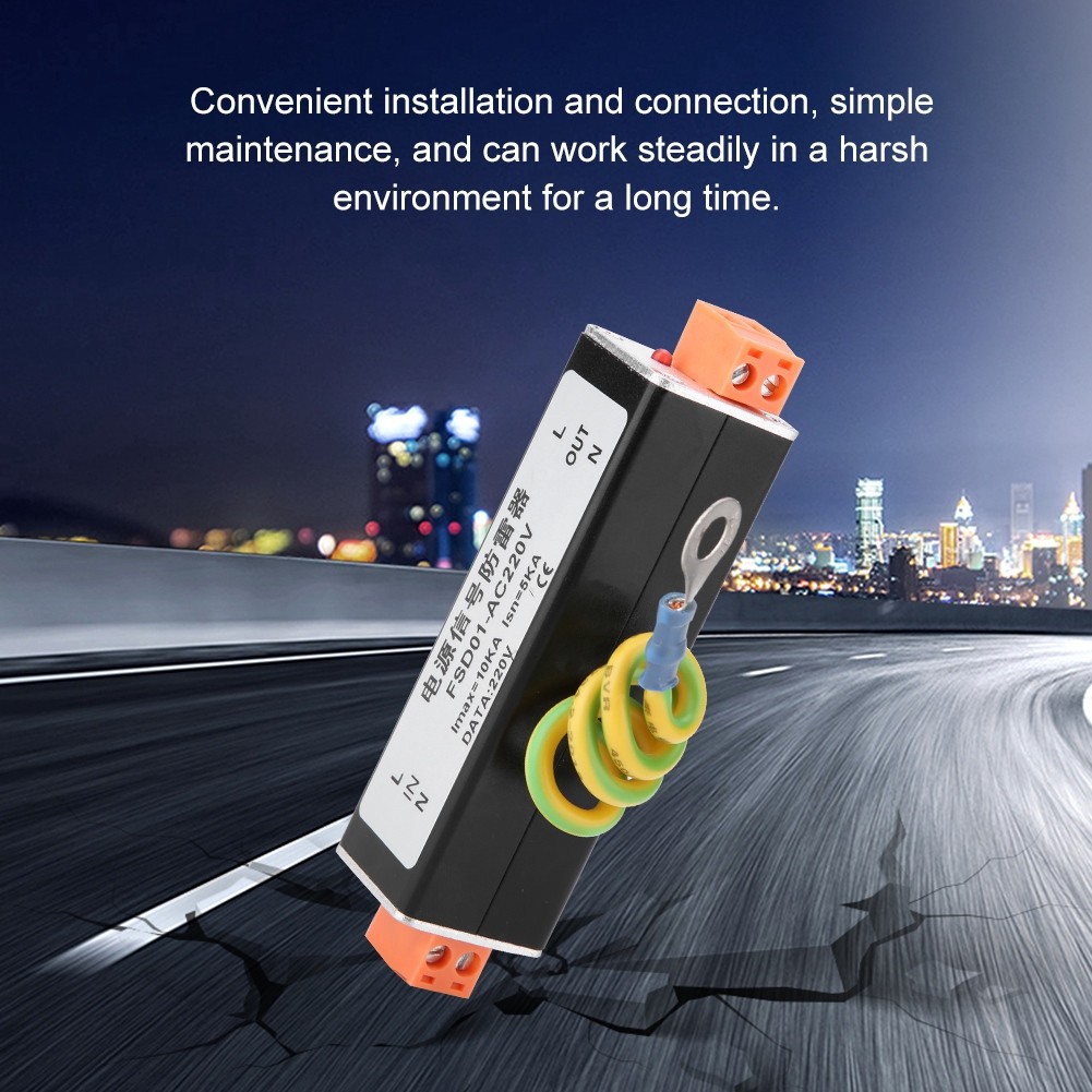 AC220V อุปกรณ์ป้องกันไฟกระชากไฟ AC Lightning Arrester SPD สำหรับกล้องวงจรปิด AC/DC