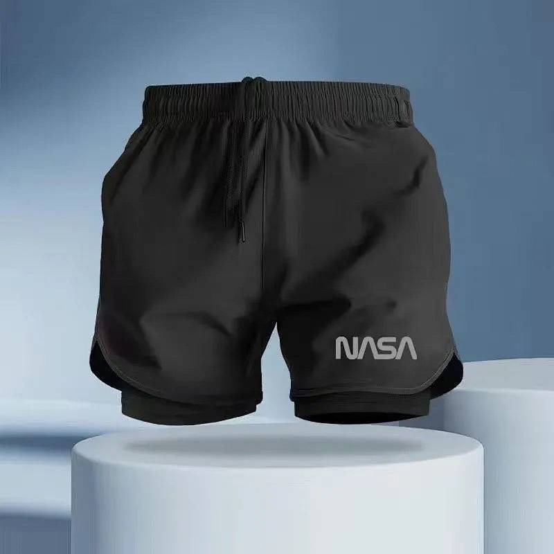 Summer Running Swimming Track and Field Shorts Quick-Drying Sports Training Shorts Trendy Double-Lay
