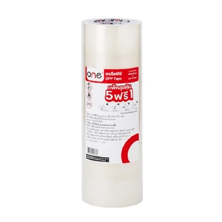 เทป OPP ปิดกล่อง 48มมx45หลา(แพ็ค 5 ฟรี 1 ม้วน) สีใส ONE