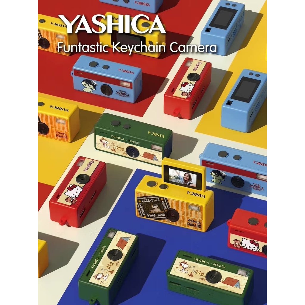 2026 สินค้าใหม่พร้อมสต็อก YASHICA YASHICA Joint พวงกุญแจกล้อง Sanrio Snoopy Mini Digital CCDlxf121.t