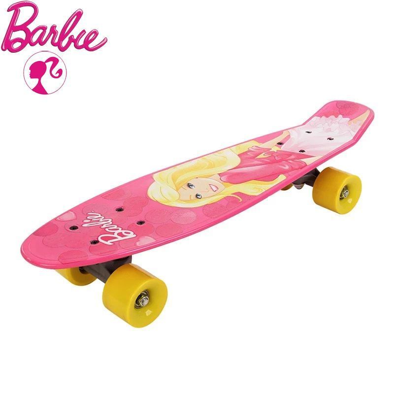 Barbie/Barbie Princess Children Beginner Skateboard Four-Wheel Skateboard Single Rocker Skateboard B