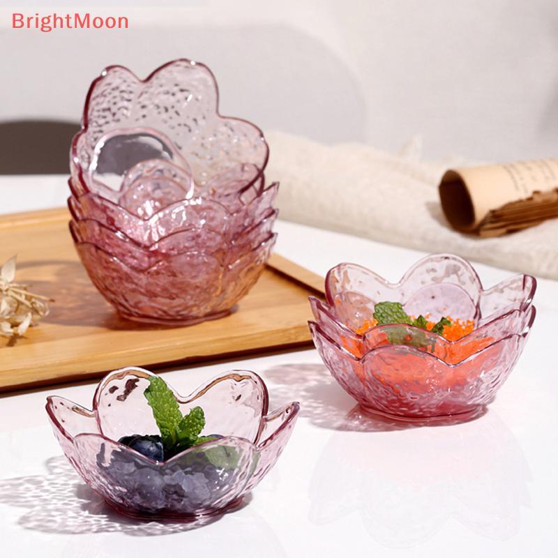 BrightMoon รูปแบบค้อน Cherry Blossom ซอสจานพลาสติกขนาดเล็กเครื่องปรุงรสจานซอสชามไอศกรีมจานอาหารค่ําข