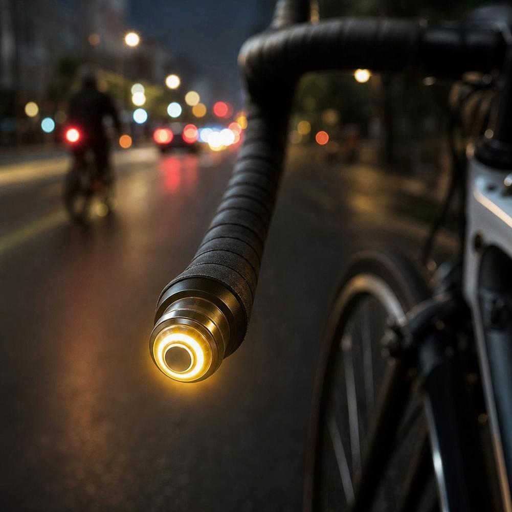 ปลั๊กแฮนด์จักรยานสําหรับจักรยานเสือหมอบและจักรยานเสือภูเขาไฟเตือน LED สว่างสําหรับกลางคืน G1Y0