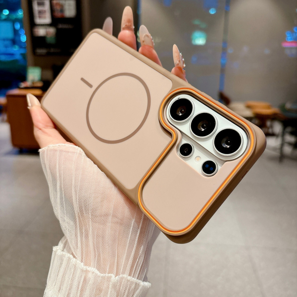 เคสโทรศัพท์ผิวแม่เหล็กสําหรับ Samsung S26 Ultra S25 FE S24 S23 Plus เคสป้องกัน, skin-feel PC anti-drop full-cover ฝาครอบป้องกัน