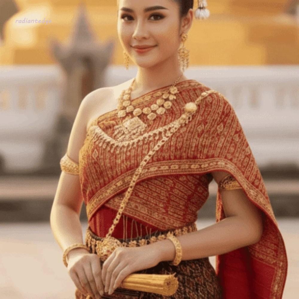 RADIANT Golden Shoulder Chain, Retro Metal Thai Crossbody Jewelry, Chut Thai Accessories Layered Nec