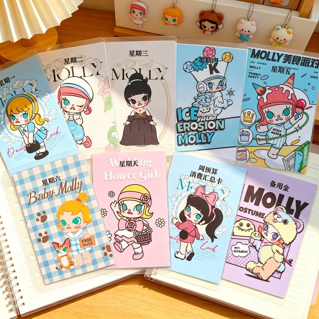 Money Bag A7 Pop Mart Money Bag Student Cartoon รายละเอียด Saving Bag Handbook Card Bag Exchange Car