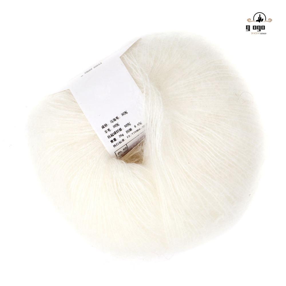 GOGOU Faux Mohair Yarn, Fuzzy Fur Thin Gauge Mohair Yarn, Soft Soft Texture Long Wool Fine Yarn สําห