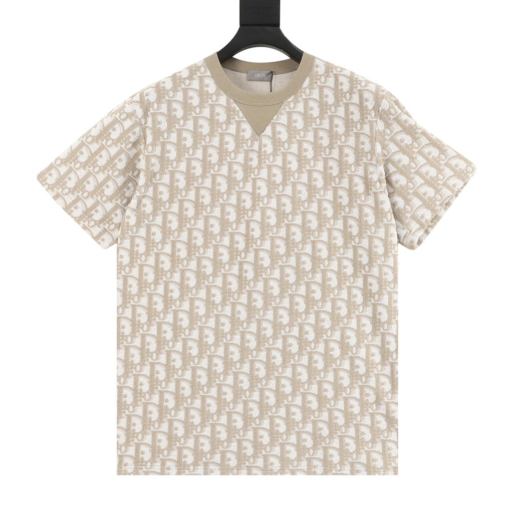 Dior Dior รุ่นเคาน์เตอร์เสื้อยืดแขนสั้นสไตล์คู่ 2025 ฤดูใบไม้ร่วงพร้อมการออกแบบดั้งเดิม Simple Basic