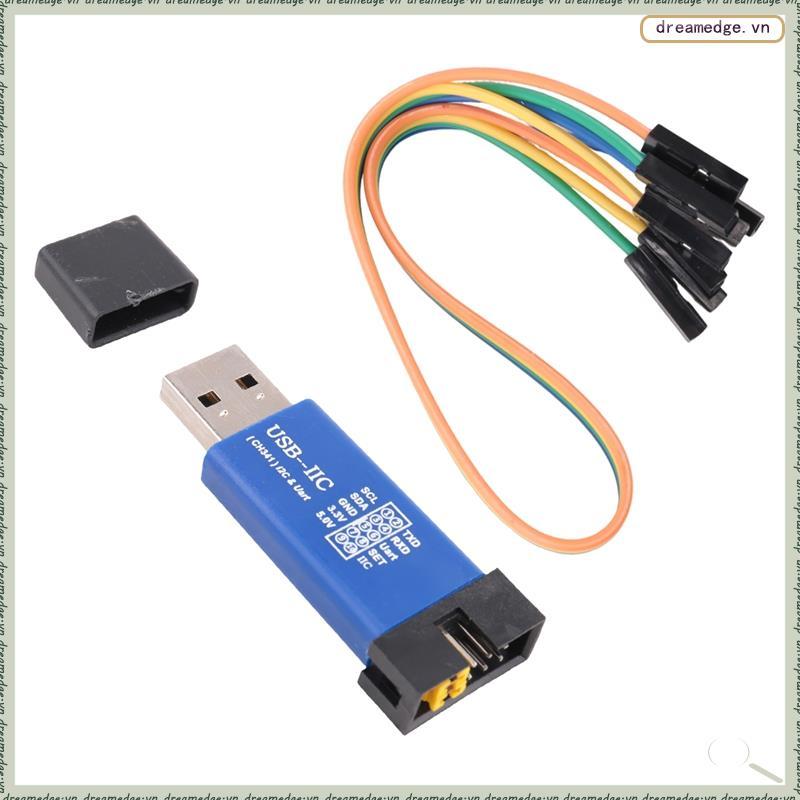 [dreamedge] USB Downloader CH341T 2-In-1 USB เป็น USB ถึง IIC UART USB เพื่อ TTL การป้องกันวงจรประสิ