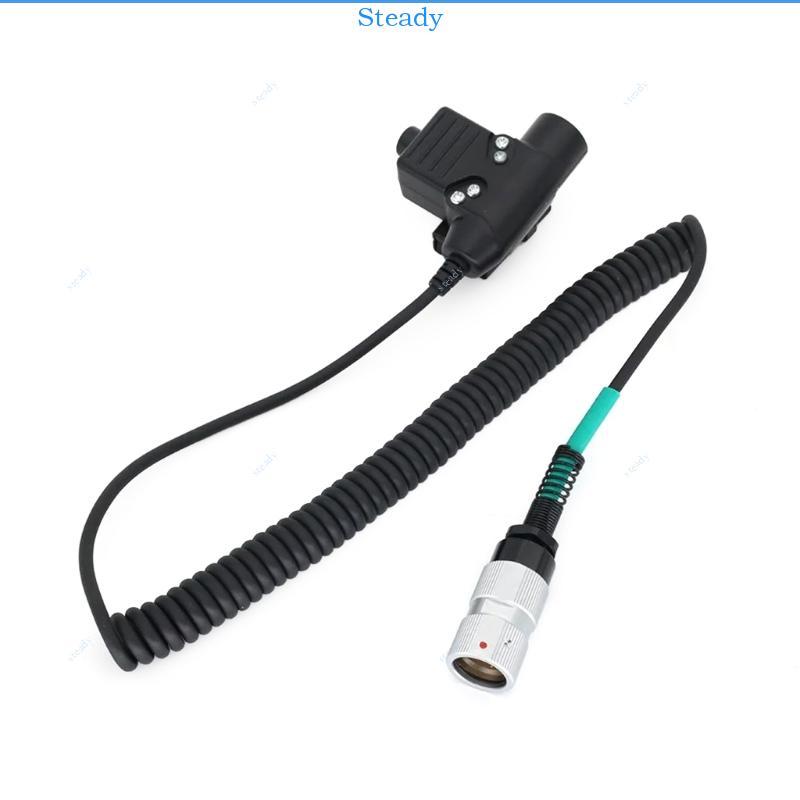 อะแดปเตอร์ชุดหูฟังกลางแจ้ง Stedy U94 PTT 6 Pin Plug Cable สําหรับ PRC152