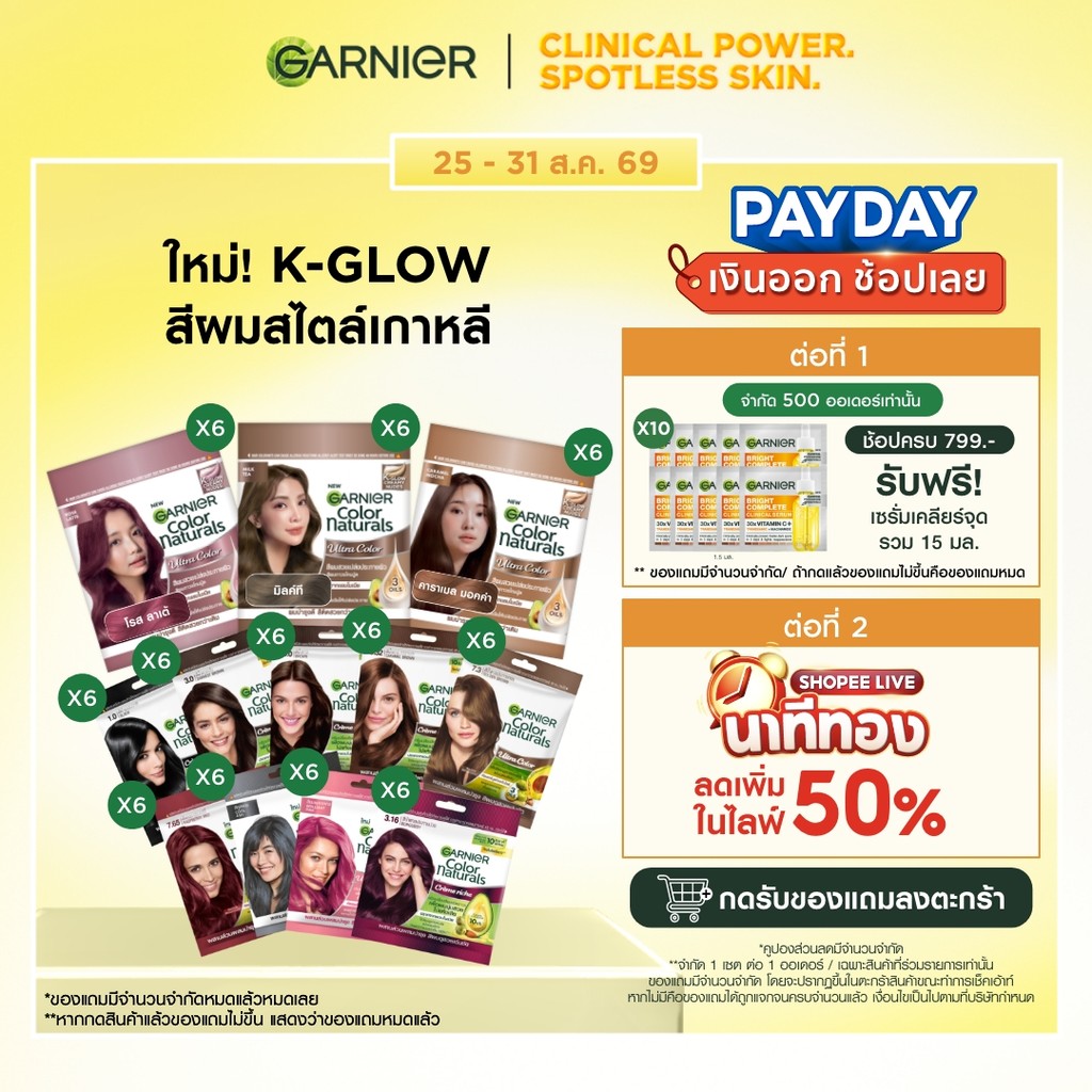 การ์นิเย่ คัลเลอร์ แนทเชอรัลส์ x6 | Garnier Color Naturals x6 (สีผม,ย้อมผม,Garnier Hair Color) (สีผม,ย้อมผม,Garnier Hair