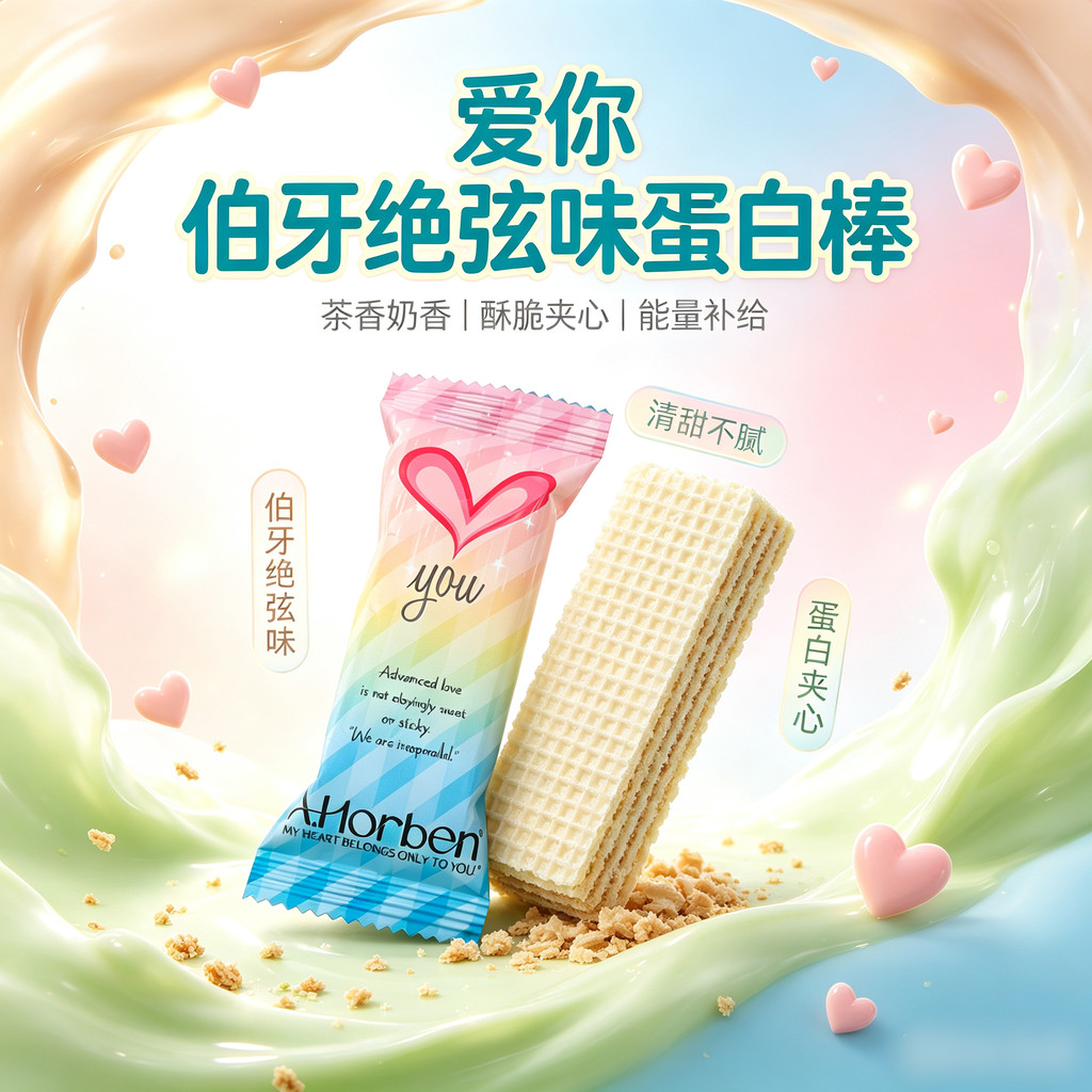 British Qiaofeier Loves You Boya Straight String Protein Bar Bulk Casual Snacks Wedding Candy Cake R