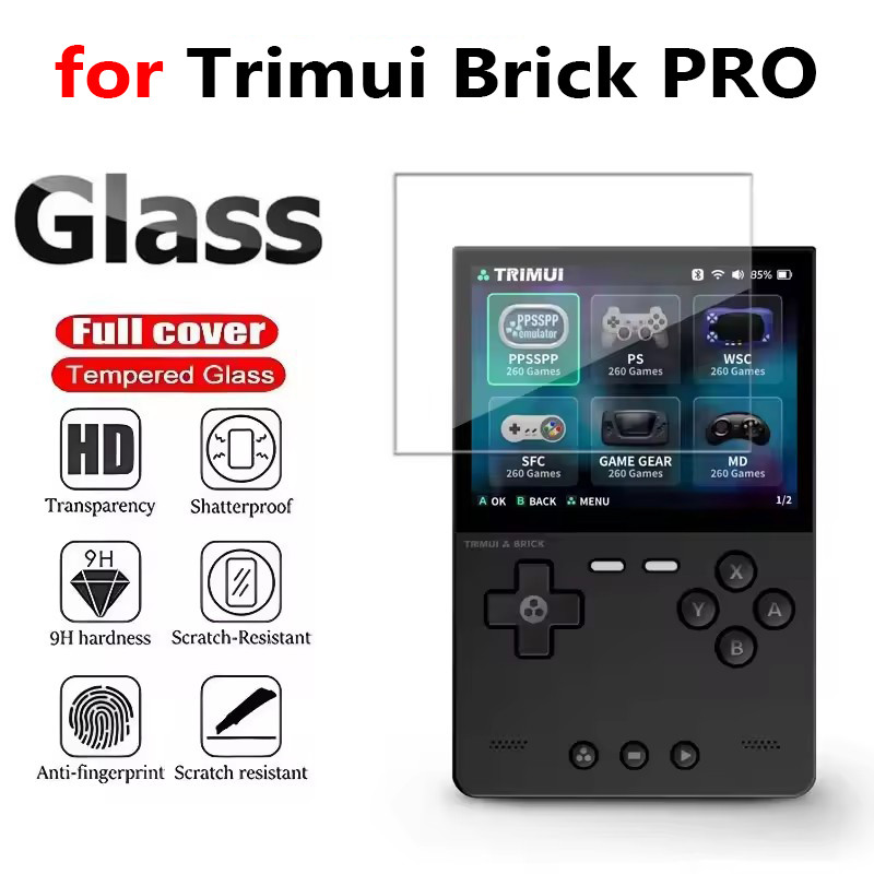 1/3PCS 9H HD กระจกนิรภัยสําหรับ Trimui Brick Pro Anti-scratch หน้าจอป้องกันฟิล์มสําหรับ Trimui Brick